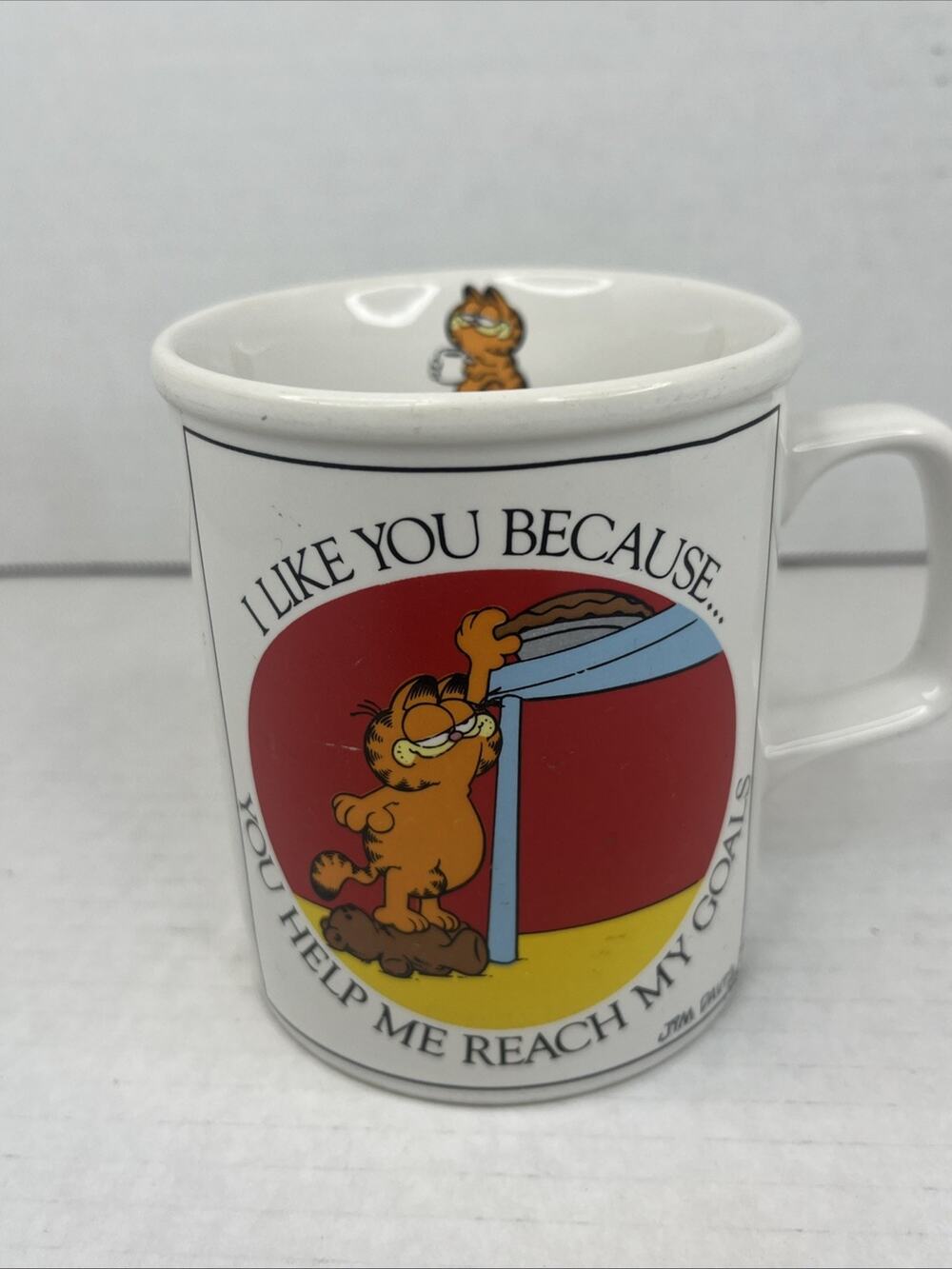VTG Garfield Collectable Mug Enesco 1978 “I Like You Bcuz You Help Me Reach…”